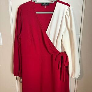 PLUS SIZE (1X) Kasper Dress (Red & White)